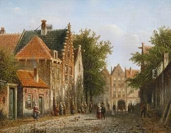 unknow artist European city landscape, street landsacpe, construction, frontstore, building and architecture.039 oil painting picture